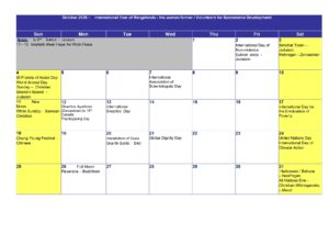 Read more about the article Religious Celebrations – October2026 Calendar