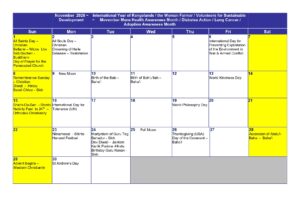 Read more about the article Religious Celebrations – November 2026 Calendar